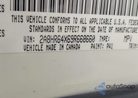2009 Chrysler Town & Country Limited z USA, uszkodzony, nr VIN 2A8HR64X69R668660